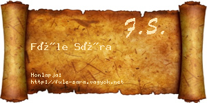 Füle Sára névjegykártya