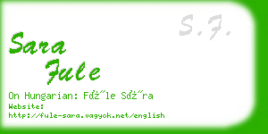 sara fule business card